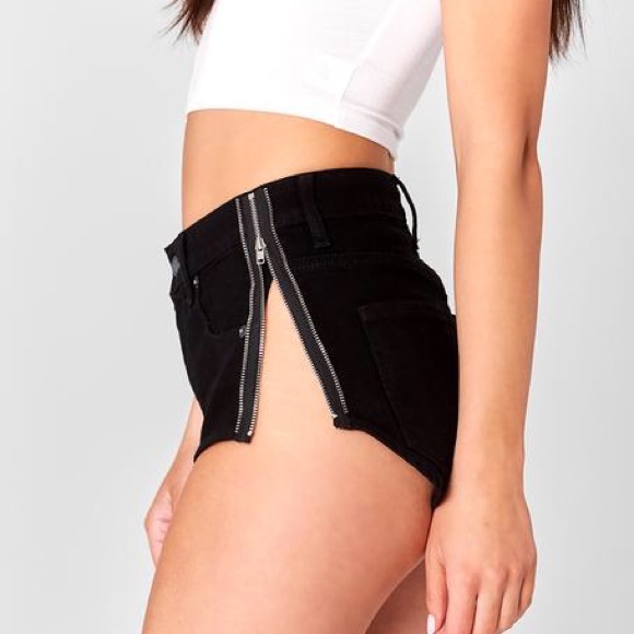 LF Carmar Black Zipper Shorts - Picture 2 of 7